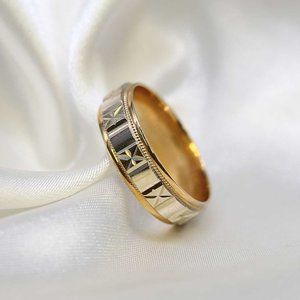 10 K Gold wedding Band 6mm , white gold, yellow gold, rose gold, engagement